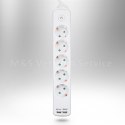 E-hurtownia Listwa zasilająca przedłużacz 5 gniazd +2xUSB 1,4m
