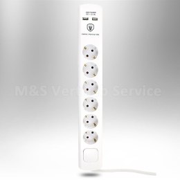E-hurtownia Listwa zasilająca przedłużacz 6 gniazd + 2xUSB 1,5m
