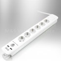 E-hurtownia Listwa zasilająca przedłużacz 6 gniazd + 2xUSB 1,5m