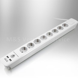 E-hurtownia Listwa zasilająca przedłużacz 8 gniazd + 2xUSB 1,5m