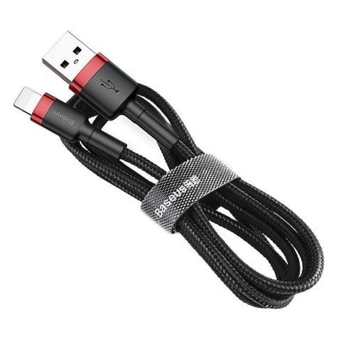 Baseus Kabel 50cm Baseus Cafule Lightning USB 2,4A (czarno-czerwony) Baseus Kabel 50cm Baseus Cafule Lightning USB 2,4A (czarno-czerwony)