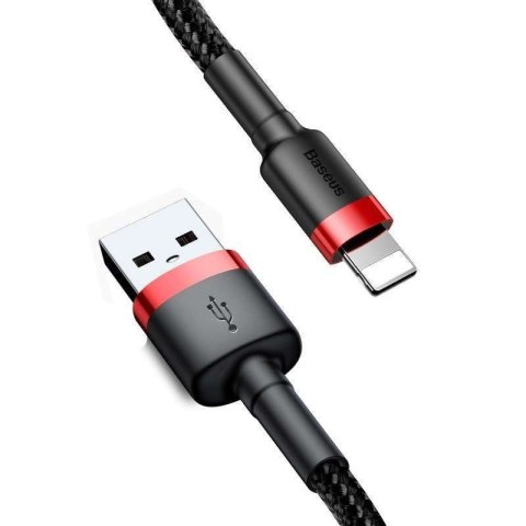 Baseus Kabel 50cm Baseus Cafule Lightning USB 2,4A (czarno-czerwony) Baseus Kabel 50cm Baseus Cafule Lightning USB 2,4A (czarno-czerwony)
