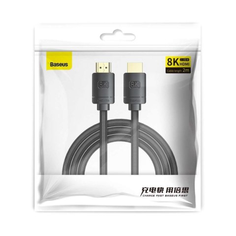 Baseus Kabel HDMI 2.1 Baseus High Definition Series, 8K 60Hz, 3D, HDR, 48Gbps, 2m (czarny) Baseus Kabel HDMI 2.1 Baseus High Definition Series, 8K 60Hz, 3D, HDR, 48Gbps, 2m (czarny)