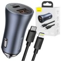 Baseus Ładowarka samochodowa Baseus Golden Contactor Pro USB + TYPE-C QC4.0+ PD 40W + kabel USB-C 1m