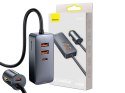 Baseus Ładowarka samochodowa Baseus Share z przedłużaczem 2x USB 2x USB-C 120W Szara