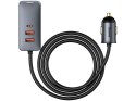 Baseus Ładowarka samochodowa Baseus Share z przedłużaczem 2x USB 2x USB-C 120W Szara