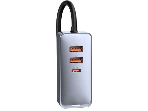 Baseus Ładowarka samochodowa Baseus Share z przedłużaczem 2x USB 2x USB-C 120W Szara Baseus Ładowarka samochodowa Baseus Share z przedłużaczem 2x USB 2x USB-C 120W Szara
