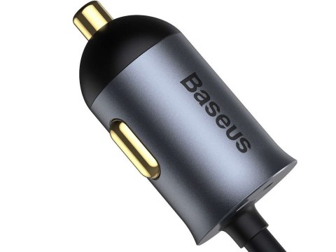 Baseus Ładowarka samochodowa Baseus Share z przedłużaczem 2x USB 2x USB-C 120W Szara Baseus Ładowarka samochodowa Baseus Share z przedłużaczem 2x USB 2x USB-C 120W Szara