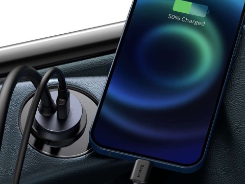 Baseus Ładowarka samochodowa Baseus Share z przedłużaczem 2x USB 2x USB-C 120W Szara Baseus Ładowarka samochodowa Baseus Share z przedłużaczem 2x USB 2x USB-C 120W Szara