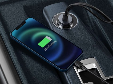 Baseus Ładowarka samochodowa Baseus Share z przedłużaczem 2x USB 2x USB-C 120W Szara Baseus Ładowarka samochodowa Baseus Share z przedłużaczem 2x USB 2x USB-C 120W Szara