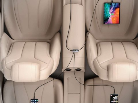 Baseus Ładowarka samochodowa Baseus Share z przedłużaczem 2x USB 2x USB-C 120W Szara Baseus Ładowarka samochodowa Baseus Share z przedłużaczem 2x USB 2x USB-C 120W Szara