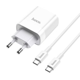 Hoco Case Ładowarka sieciowa Hoco C80A Network PD20W/QC3.0 + kabel USB-C White