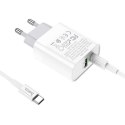 Hoco Case Ładowarka sieciowa Hoco C80A Network PD20W/QC3.0 + kabel USB-C White