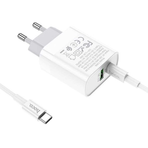 Hoco Case Ładowarka sieciowa Hoco C80A Network PD20W/QC3.0 + kabel USB-C White Hoco Case Ładowarka sieciowa Hoco C80A Network PD20W/QC3.0 + kabel USB-C White