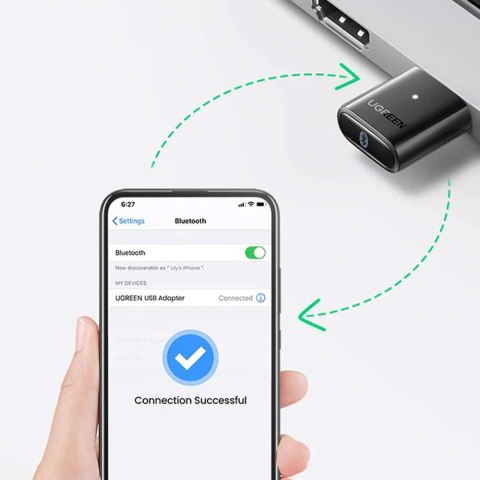 UGreen Adapter USB UGREEN CM390 Bluetooth 5.0 (czarny) UGreen Adapter USB UGREEN CM390 Bluetooth 5.0 (czarny)