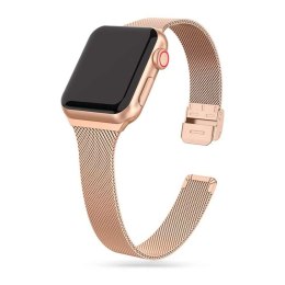 4kom.pl Bransoleta Thin Milanese do Apple Watch 4/5/6/7/SE (38/40/41mm) Blush Gold