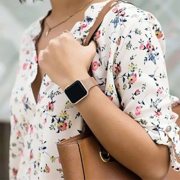4kom.pl Bransoleta Thin Milanese do Apple Watch 4/5/6/7/SE (38/40/41mm) Blush Gold