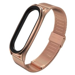 4kom.pl Pasek bransoletka MilaneseBand do Xiaomi Mi Smart Band 5/6/6 NFC Rose Gold