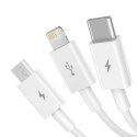 Baseus Kabel 1.5m Baseus Superior Series USB 3w1 micro USB / Lightning / USB-C 3.5A Biały