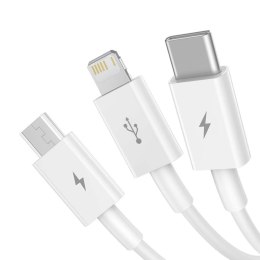 Baseus Kabel 1.5m Baseus Superior Series USB 3w1 micro USB / Lightning / USB-C 3.5A Biały