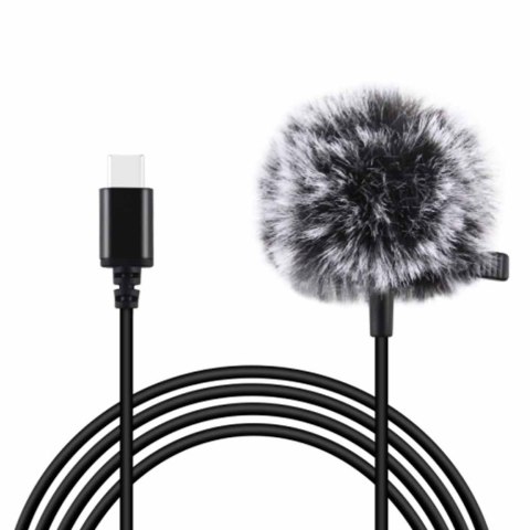 Puluz Mikrofon Jack krawatowy z klipsem 1,5m USB-C Puluz PU425 Puluz Mikrofon Jack krawatowy z klipsem 1,5m USB-C Puluz PU425