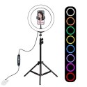 Puluz Puluz Statyw 1.1 m z oświetleniem RGBW LED 26cm vlog / stream / smartfon PKT3044