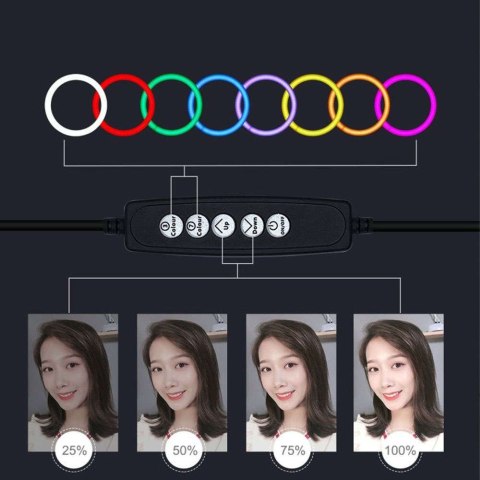 Puluz Puluz Statyw 1.1 m z oświetleniem RGBW LED 26cm vlog / stream / smartfon PKT3044 Puluz Puluz Statyw 1.1 m z oświetleniem RGBW LED 26cm vlog / stream / smartfon PKT3044