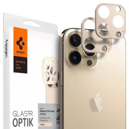 Spigen 2x Szkło na aparat obiektyw osłona Spigen Optik.TR Camera Protector do iPhone 13 Pro/ 13 Pro Max Gold