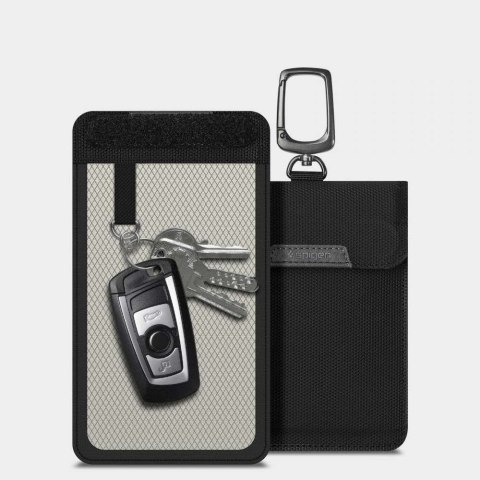 Spigen Antykradzieżowe etui na kluczyk Klatka Faradaya Spigen RFID blokada sygnału Black Spigen Antykradzieżowe etui na kluczyk Klatka Faradaya Spigen RFID blokada sygnału Black