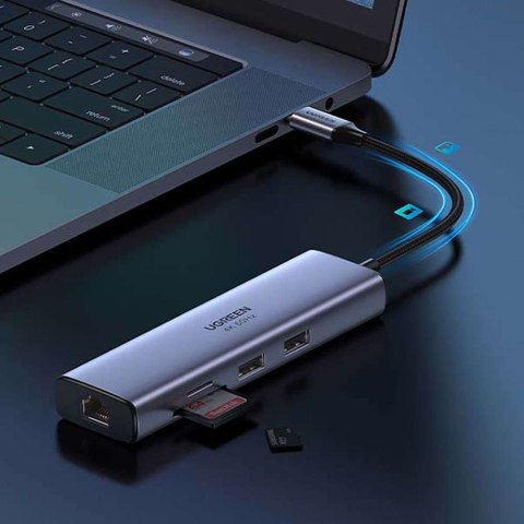 UGreen Adapter 5w1 UGREEN CM511, Hub USB-C do 2x USB,HDMI, USB-C, TF/SD (szary) UGreen Adapter 5w1 UGREEN CM511, Hub USB-C do 2x USB,HDMI, USB-C, TF/SD (szary)