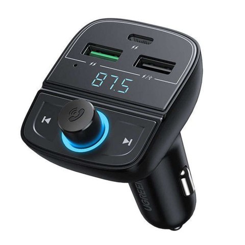 UGreen Transmiter FM UGREEN CD229, Bluetooth 5.0, USB QC 3.0, USB-C PD, microSD (czarny) UGreen Transmiter FM UGREEN CD229, Bluetooth 5.0, USB QC 3.0, USB-C PD, microSD (czarny)