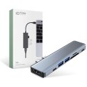 4kom.pl Hub Adapter USB V5-HUB 7w1 2x USB-C Grey