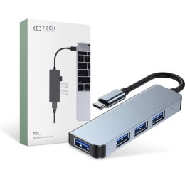 4kom.pl Hub adapter USB V1-HUB 4w1 USB-C Grey