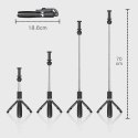 4kom.pl Kijek Uchwyt Selfie Stick Tripod Bluetooth bezprzewodowy L01S Wireless Black