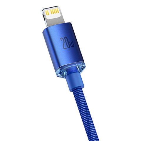 Baseus Kabel 1.2m Baseus Crystal Shine USB-C Type C do Lightning PD 20W Niebieski Baseus Kabel 1.2m Baseus Crystal Shine USB-C Type C do Lightning PD 20W Niebieski