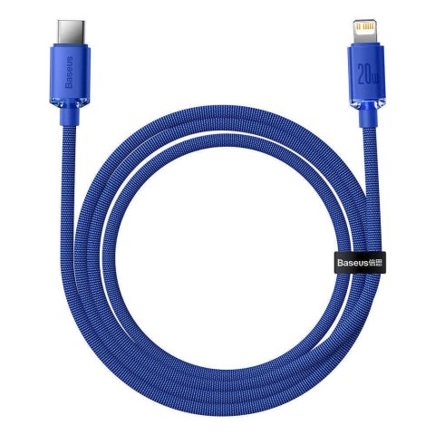 Baseus Kabel 1.2m Baseus Crystal Shine USB-C Type C do Lightning PD 20W Niebieski Baseus Kabel 1.2m Baseus Crystal Shine USB-C Type C do Lightning PD 20W Niebieski