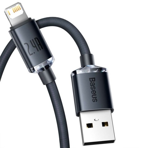 Baseus Kabel 1.2m Baseus Crystal przewód USB do Lightning iPhone 2.4A Czarny Baseus Kabel 1.2m Baseus Crystal przewód USB do Lightning iPhone 2.4A Czarny