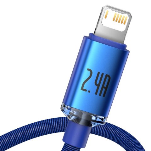 Baseus Kabel 1.2m Baseus Crystal przewód USB do Lightning iPhone 2.4A Niebieski Baseus Kabel 1.2m Baseus Crystal przewód USB do Lightning iPhone 2.4A Niebieski