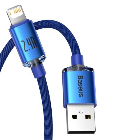 Baseus Kabel 1.2m Baseus Crystal przewód USB do Lightning iPhone 2.4A Niebieski Baseus Kabel 1.2m Baseus Crystal przewód USB do Lightning iPhone 2.4A Niebieski