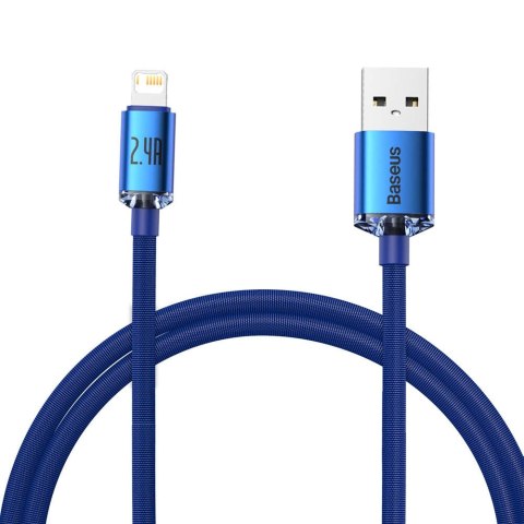 Baseus Kabel 1.2m Baseus Crystal przewód USB do Lightning iPhone 2.4A Niebieski Baseus Kabel 1.2m Baseus Crystal przewód USB do Lightning iPhone 2.4A Niebieski