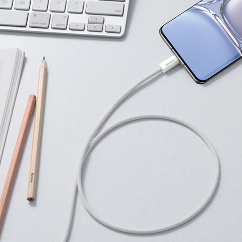 Baseus Kabel 1m Baseus Dynamic USB-C do USB-C 100W 480 Mbps Biały Baseus Kabel 1m Baseus Dynamic USB-C do USB-C 100W 480 Mbps Biały