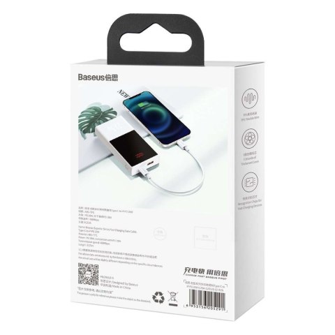 Baseus Kabel USB-C do Lightning Baseus Superior Series, 20W, PD, 0.25m (biały) Baseus Kabel USB-C do Lightning Baseus Superior Series, 20W, PD, 0.25m (biały)