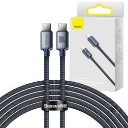 Baseus Kabel do szybkiego ładowania Baseus Crystal Shine USB-C Typ C na USB-C Typ C PD 100W 3A 2m Black