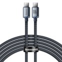 Baseus Kabel do szybkiego ładowania Baseus Crystal Shine USB-C Typ C na USB-C Typ C PD 100W 3A 2m Black