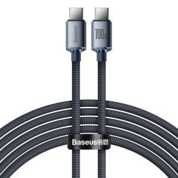 Baseus Kabel do szybkiego ładowania Baseus Crystal Shine USB-C Typ C na USB-C Typ C PD 100W 3A 2m Black