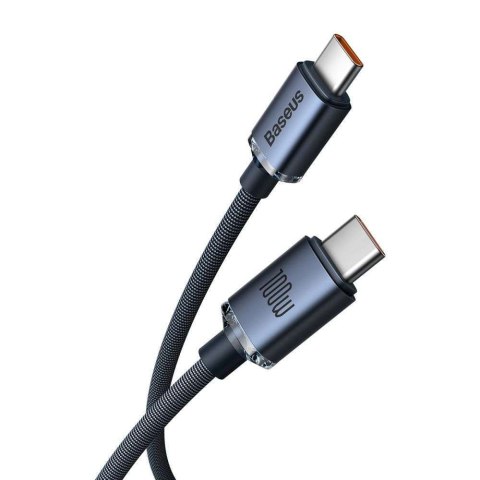 Baseus Kabel do szybkiego ładowania Baseus Crystal Shine USB-C Typ C na USB-C Typ C PD 100W 3A 2m Black Baseus Kabel do szybkiego ładowania Baseus Crystal Shine USB-C Typ C na USB-C Typ C PD 100W 3A 2m Black