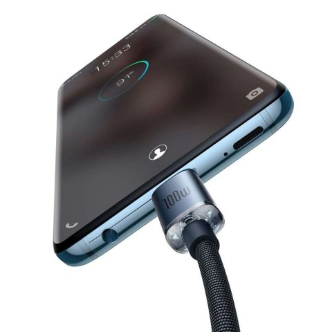 Baseus Kabel do szybkiego ładowania Baseus Crystal Shine USB-C Typ C na USB-C Typ C PD 100W 3A 2m Black Baseus Kabel do szybkiego ładowania Baseus Crystal Shine USB-C Typ C na USB-C Typ C PD 100W 3A 2m Black