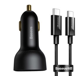 Baseus Ładowarka samochodowa Baseus Superme USB, USB-C, 100W + kabel USB-C(czarna)