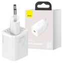 Baseus Ładowarka sieciowa zasilacz Baseus Super Si USB-C Type C PD 25W Biała