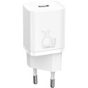 Baseus Ładowarka sieciowa zasilacz Baseus Super Si USB-C Type C PD 25W Biała